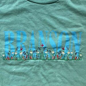 Vintage Embroidered "Branson" blue shirt